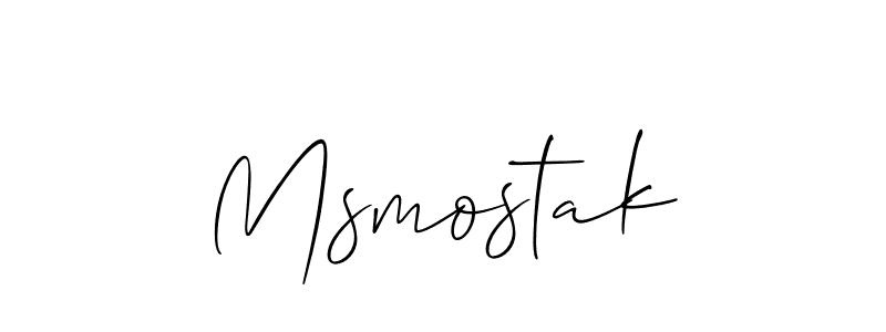 Use a signature maker to create a handwritten signature online. With this signature software, you can design (Allison_Script) your own signature for name Msmostak. Msmostak signature style 2 images and pictures png