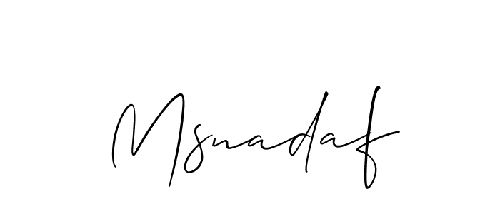 It looks lik you need a new signature style for name Msnadaf. Design unique handwritten (Allison_Script) signature with our free signature maker in just a few clicks. Msnadaf signature style 2 images and pictures png