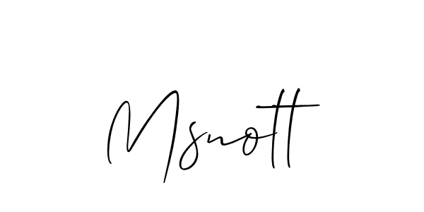 Use a signature maker to create a handwritten signature online. With this signature software, you can design (Allison_Script) your own signature for name Msnott. Msnott signature style 2 images and pictures png
