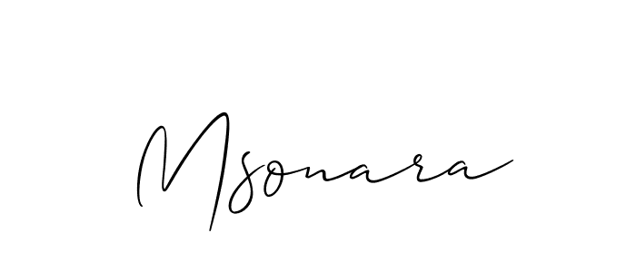 The best way (Allison_Script) to make a short signature is to pick only two or three words in your name. The name Msonara include a total of six letters. For converting this name. Msonara signature style 2 images and pictures png