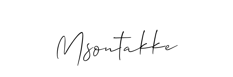Create a beautiful signature design for name Msontakke. With this signature (Allison_Script) fonts, you can make a handwritten signature for free. Msontakke signature style 2 images and pictures png