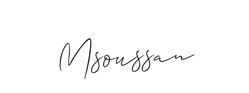 Make a short Msoussan signature style. Manage your documents anywhere anytime using Allison_Script. Create and add eSignatures, submit forms, share and send files easily. Msoussan signature style 2 images and pictures png