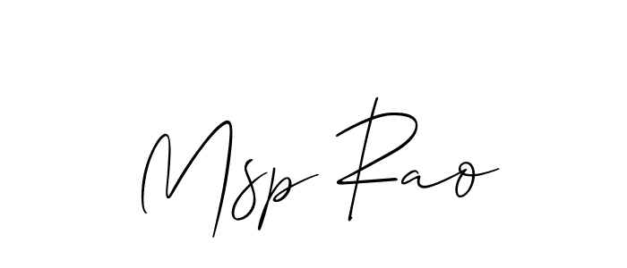Create a beautiful signature design for name Msp Rao. With this signature (Allison_Script) fonts, you can make a handwritten signature for free. Msp Rao signature style 2 images and pictures png