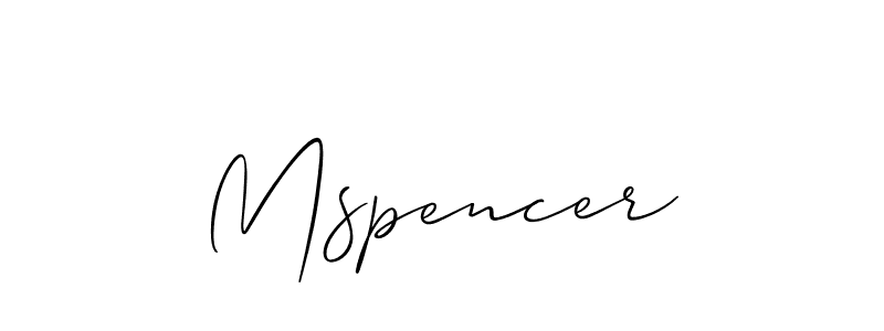 Create a beautiful signature design for name Mspencer. With this signature (Allison_Script) fonts, you can make a handwritten signature for free. Mspencer signature style 2 images and pictures png