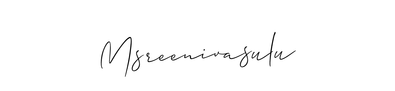 How to make Msreenivasulu name signature. Use Allison_Script style for creating short signs online. This is the latest handwritten sign. Msreenivasulu signature style 2 images and pictures png