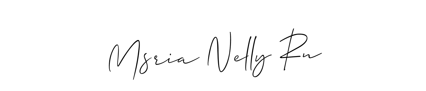 Make a beautiful signature design for name Msria Nelly Rn. With this signature (Allison_Script) style, you can create a handwritten signature for free. Msria Nelly Rn signature style 2 images and pictures png