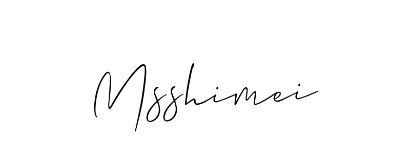 How to make Msshimei signature? Allison_Script is a professional autograph style. Create handwritten signature for Msshimei name. Msshimei signature style 2 images and pictures png