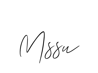 The best way (Allison_Script) to make a short signature is to pick only two or three words in your name. The name Mssu include a total of six letters. For converting this name. Mssu signature style 2 images and pictures png