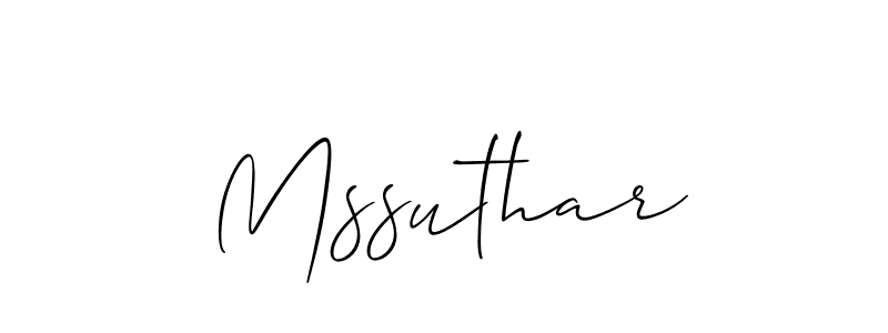 How to make Mssuthar name signature. Use Allison_Script style for creating short signs online. This is the latest handwritten sign. Mssuthar signature style 2 images and pictures png