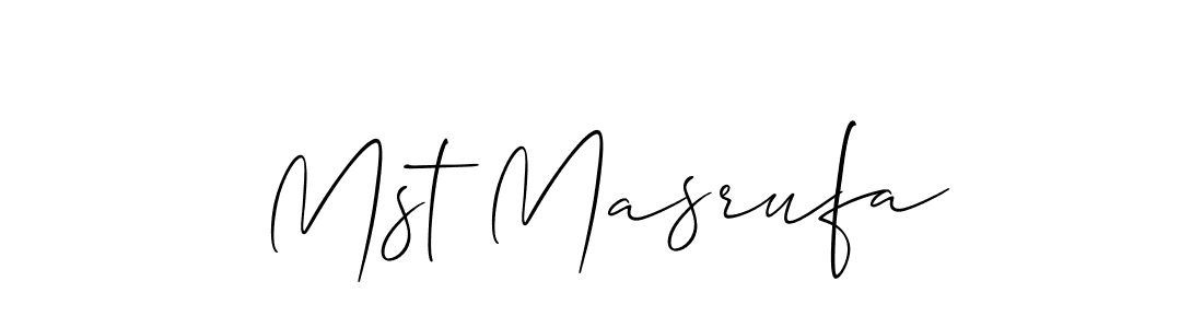 Similarly Allison_Script is the best handwritten signature design. Signature creator online .You can use it as an online autograph creator for name Mst Masrufa. Mst Masrufa signature style 2 images and pictures png
