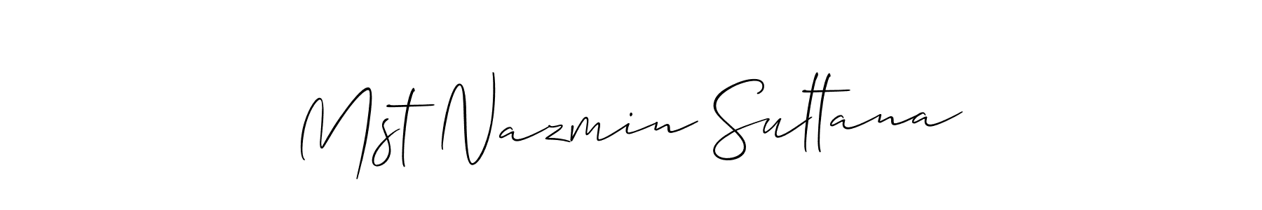 You should practise on your own different ways (Allison_Script) to write your name (Mst Nazmin Sultana) in signature. don't let someone else do it for you. Mst Nazmin Sultana signature style 2 images and pictures png