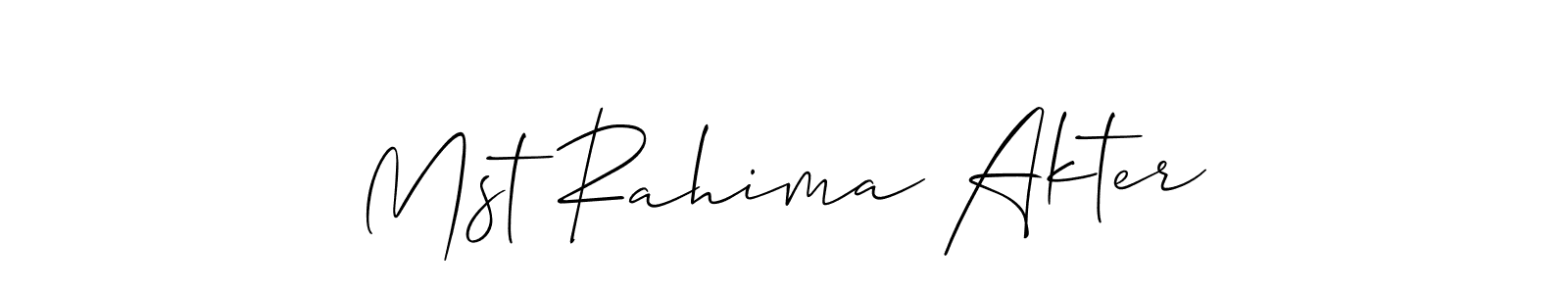 How to make Mst Rahima Akter signature? Allison_Script is a professional autograph style. Create handwritten signature for Mst Rahima Akter name. Mst Rahima Akter signature style 2 images and pictures png