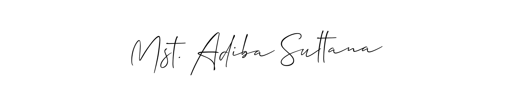 Similarly Allison_Script is the best handwritten signature design. Signature creator online .You can use it as an online autograph creator for name Mst. Adiba Sultana. Mst. Adiba Sultana signature style 2 images and pictures png