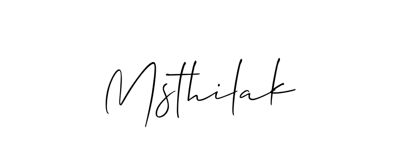 if you are searching for the best signature style for your name Msthilak. so please give up your signature search. here we have designed multiple signature styles  using Allison_Script. Msthilak signature style 2 images and pictures png