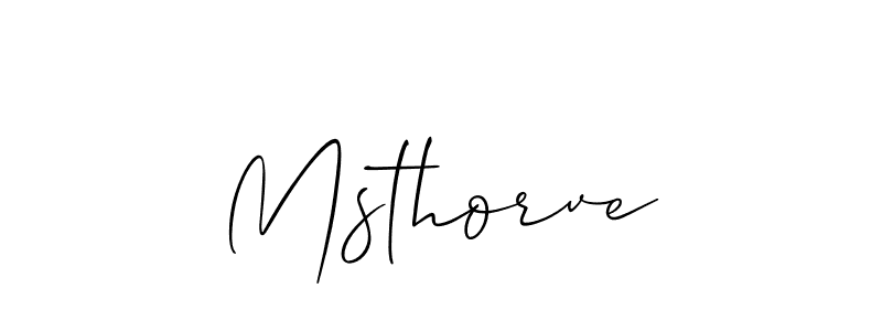 It looks lik you need a new signature style for name Msthorve. Design unique handwritten (Allison_Script) signature with our free signature maker in just a few clicks. Msthorve signature style 2 images and pictures png