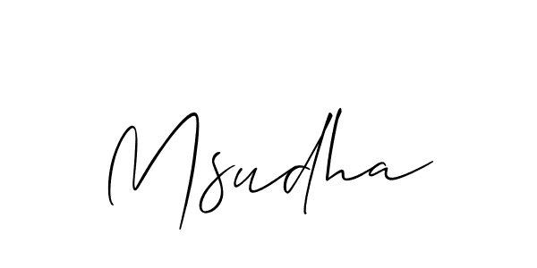 How to Draw Msudha signature style? Allison_Script is a latest design signature styles for name Msudha. Msudha signature style 2 images and pictures png