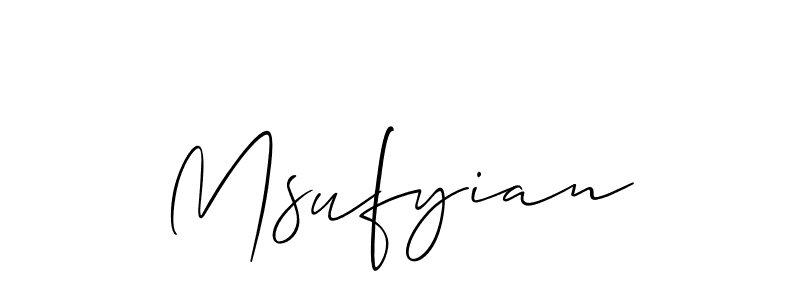 Once you've used our free online signature maker to create your best signature Allison_Script style, it's time to enjoy all of the benefits that Msufyian name signing documents. Msufyian signature style 2 images and pictures png