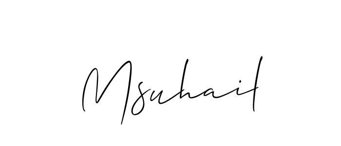 You should practise on your own different ways (Allison_Script) to write your name (Msuhail) in signature. don't let someone else do it for you. Msuhail signature style 2 images and pictures png