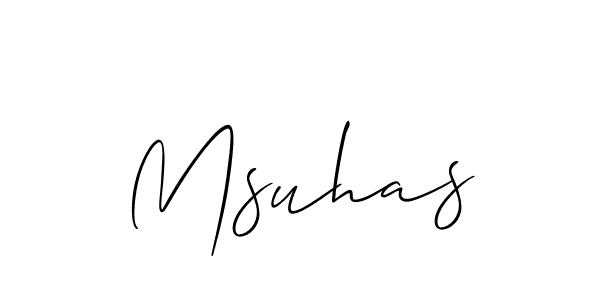 Use a signature maker to create a handwritten signature online. With this signature software, you can design (Allison_Script) your own signature for name Msuhas. Msuhas signature style 2 images and pictures png