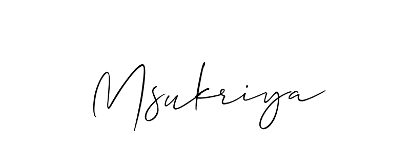You should practise on your own different ways (Allison_Script) to write your name (Msukriya) in signature. don't let someone else do it for you. Msukriya signature style 2 images and pictures png