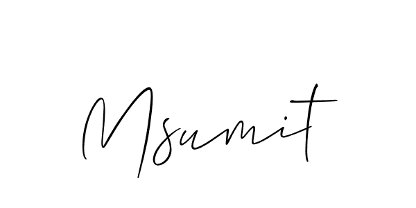 Use a signature maker to create a handwritten signature online. With this signature software, you can design (Allison_Script) your own signature for name Msumit. Msumit signature style 2 images and pictures png