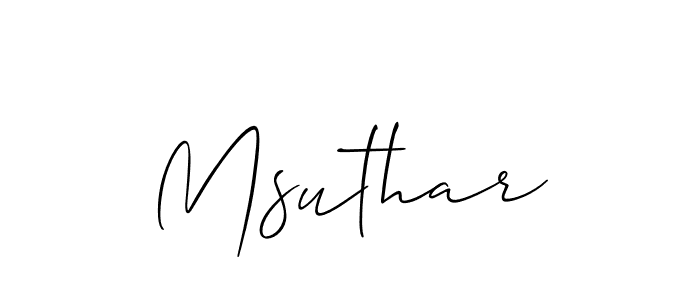 You should practise on your own different ways (Allison_Script) to write your name (Msuthar) in signature. don't let someone else do it for you. Msuthar signature style 2 images and pictures png