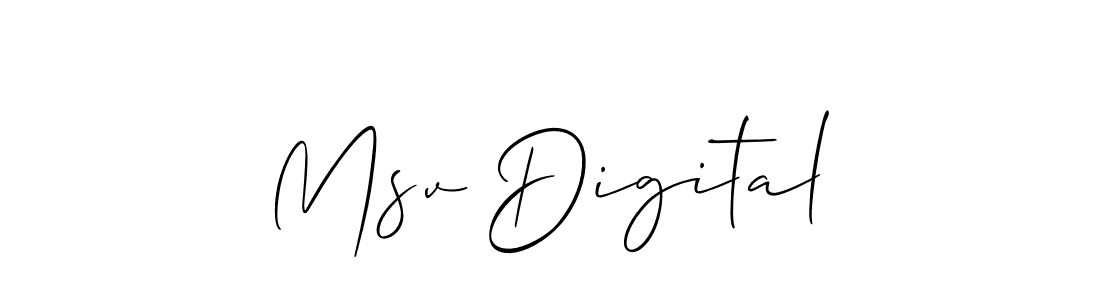 You should practise on your own different ways (Allison_Script) to write your name (Msv Digital) in signature. don't let someone else do it for you. Msv Digital signature style 2 images and pictures png