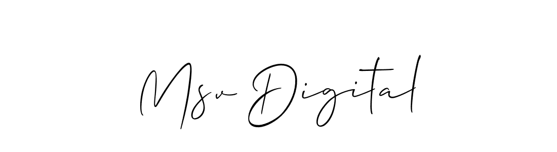 You should practise on your own different ways (Allison_Script) to write your name (Msv Digital) in signature. don't let someone else do it for you. Msv Digital signature style 2 images and pictures png