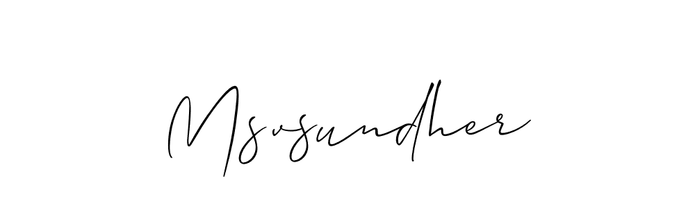 Best and Professional Signature Style for Msvsundher. Allison_Script Best Signature Style Collection. Msvsundher signature style 2 images and pictures png