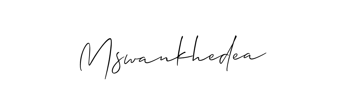 How to make Mswankhedea signature? Allison_Script is a professional autograph style. Create handwritten signature for Mswankhedea name. Mswankhedea signature style 2 images and pictures png