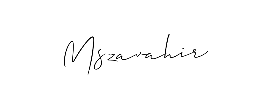 Allison_Script is a professional signature style that is perfect for those who want to add a touch of class to their signature. It is also a great choice for those who want to make their signature more unique. Get Mszavahir name to fancy signature for free. Mszavahir signature style 2 images and pictures png