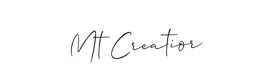 Make a beautiful signature design for name Mt Creatior. With this signature (Allison_Script) style, you can create a handwritten signature for free. Mt Creatior signature style 2 images and pictures png