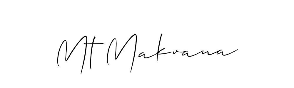 Use a signature maker to create a handwritten signature online. With this signature software, you can design (Allison_Script) your own signature for name Mt Makvana. Mt Makvana signature style 2 images and pictures png