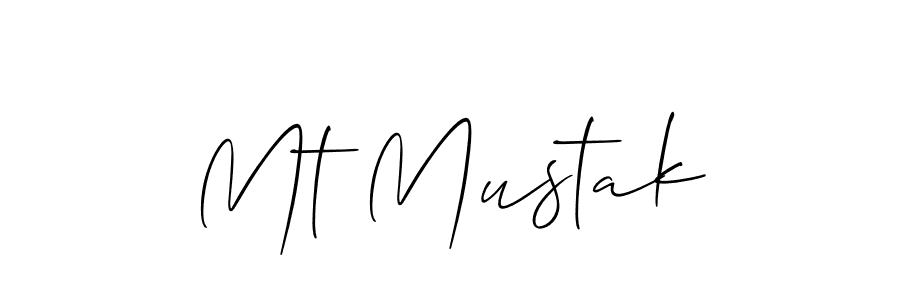 Use a signature maker to create a handwritten signature online. With this signature software, you can design (Allison_Script) your own signature for name Mt Mustak. Mt Mustak signature style 2 images and pictures png