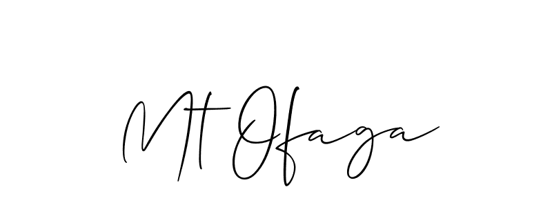 Also we have Mt Ofaga name is the best signature style. Create professional handwritten signature collection using Allison_Script autograph style. Mt Ofaga signature style 2 images and pictures png