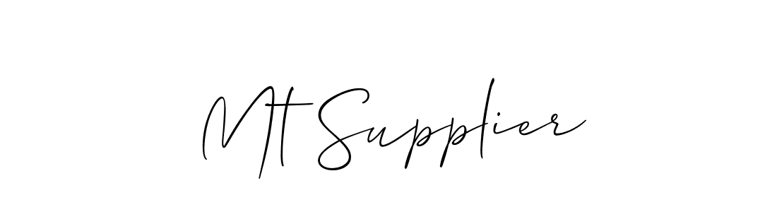 It looks lik you need a new signature style for name Mt Supplier. Design unique handwritten (Allison_Script) signature with our free signature maker in just a few clicks. Mt Supplier signature style 2 images and pictures png