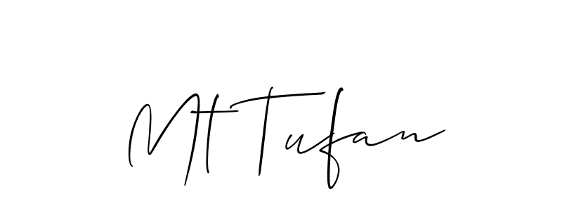 How to make Mt Tufan name signature. Use Allison_Script style for creating short signs online. This is the latest handwritten sign. Mt Tufan signature style 2 images and pictures png