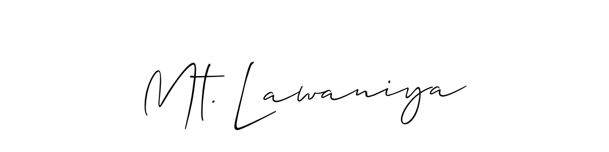 Make a short Mt. Lawaniya signature style. Manage your documents anywhere anytime using Allison_Script. Create and add eSignatures, submit forms, share and send files easily. Mt. Lawaniya signature style 2 images and pictures png