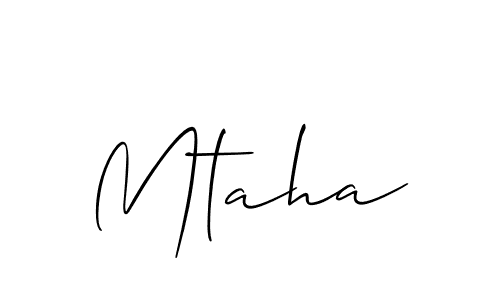 How to Draw Mtaha signature style? Allison_Script is a latest design signature styles for name Mtaha. Mtaha signature style 2 images and pictures png