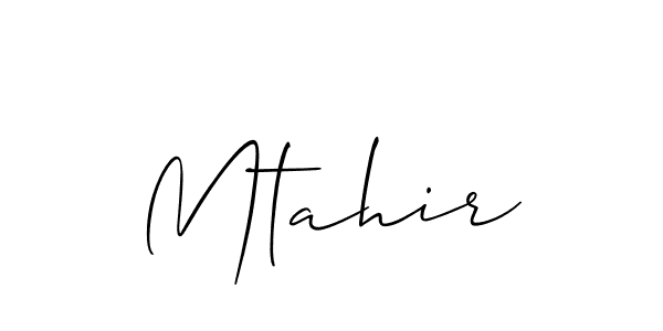 Make a beautiful signature design for name Mtahir. With this signature (Allison_Script) style, you can create a handwritten signature for free. Mtahir signature style 2 images and pictures png