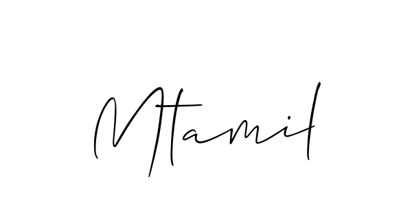 How to Draw Mtamil signature style? Allison_Script is a latest design signature styles for name Mtamil. Mtamil signature style 2 images and pictures png