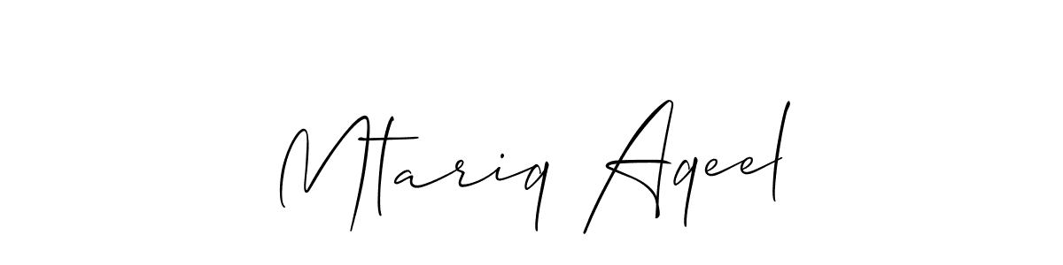 Also we have Mtariq Aqeel name is the best signature style. Create professional handwritten signature collection using Allison_Script autograph style. Mtariq Aqeel signature style 2 images and pictures png