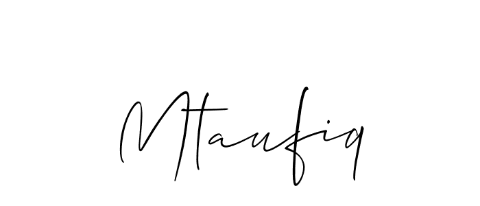 You can use this online signature creator to create a handwritten signature for the name Mtaufiq. This is the best online autograph maker. Mtaufiq signature style 2 images and pictures png