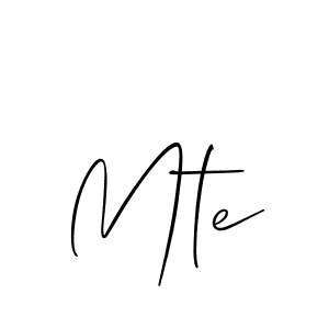 Design your own signature with our free online signature maker. With this signature software, you can create a handwritten (Allison_Script) signature for name Mte. Mte signature style 2 images and pictures png
