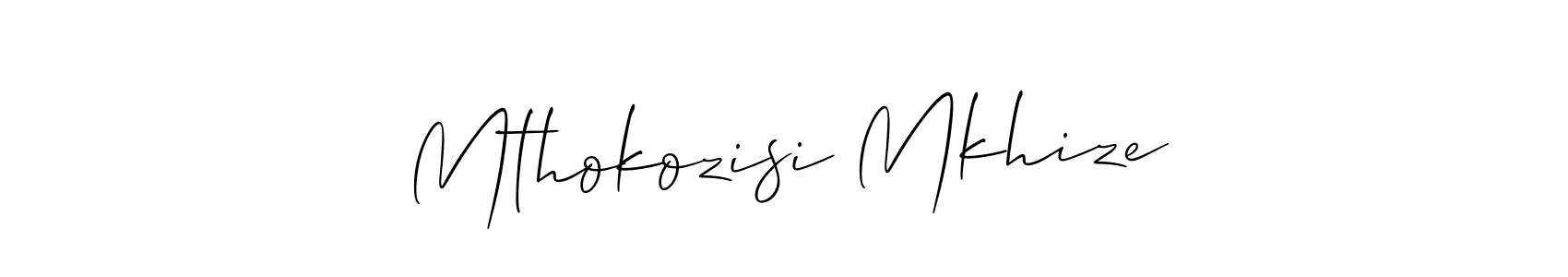 How to Draw Mthokozisi Mkhize signature style? Allison_Script is a latest design signature styles for name Mthokozisi Mkhize. Mthokozisi Mkhize signature style 2 images and pictures png