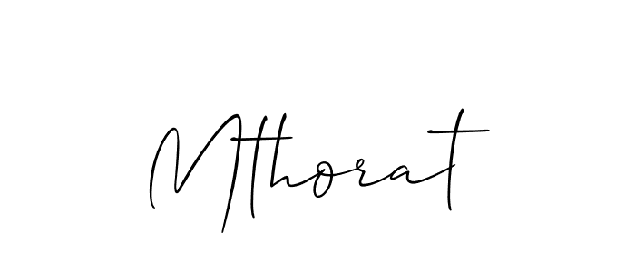 Create a beautiful signature design for name Mthorat. With this signature (Allison_Script) fonts, you can make a handwritten signature for free. Mthorat signature style 2 images and pictures png