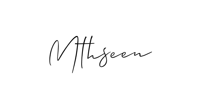 Mthseen stylish signature style. Best Handwritten Sign (Allison_Script) for my name. Handwritten Signature Collection Ideas for my name Mthseen. Mthseen signature style 2 images and pictures png