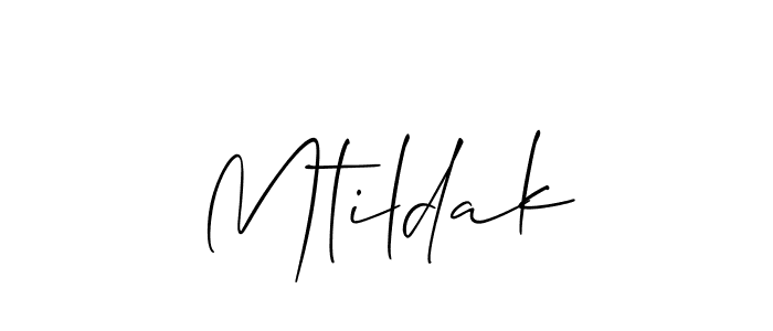 It looks lik you need a new signature style for name Mtildak. Design unique handwritten (Allison_Script) signature with our free signature maker in just a few clicks. Mtildak signature style 2 images and pictures png