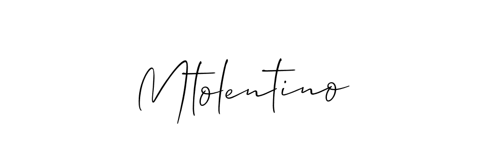 How to make Mtolentino signature? Allison_Script is a professional autograph style. Create handwritten signature for Mtolentino name. Mtolentino signature style 2 images and pictures png