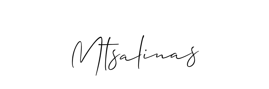 Also You can easily find your signature by using the search form. We will create Mtsalinas name handwritten signature images for you free of cost using Allison_Script sign style. Mtsalinas signature style 2 images and pictures png